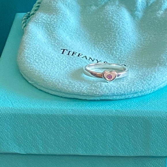 Tiffany & Co pink sapphire heart ring 5.5 - Picture 14 of 16